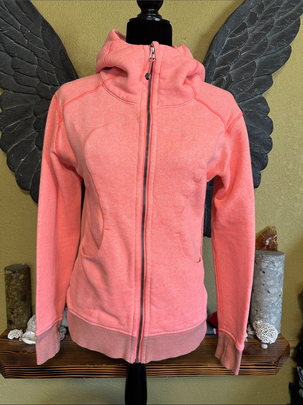 Lululemon light Coral Zip up Sweater Hoodie